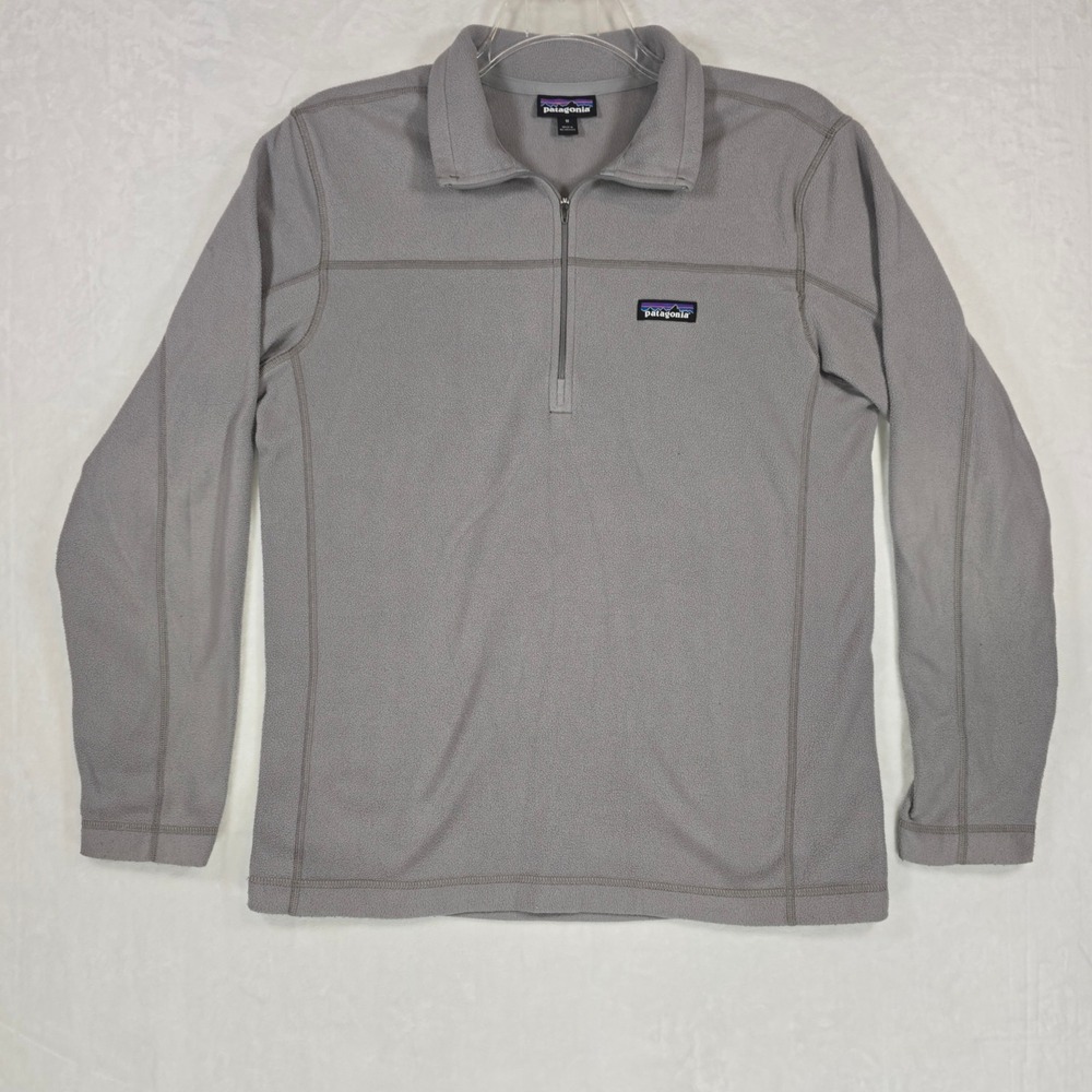 Patagonia Micro D Fleece Pullover Mens M Gray 1/4 Zip STY26176 FA18